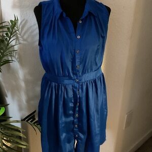 Elegant Blue Sleeveless Dress